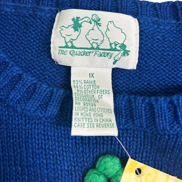 Quacker Factory VTG Y2K NWT Bunny Carrot Knit Sweater 1X Easter Novelty - Picture 4 of 13